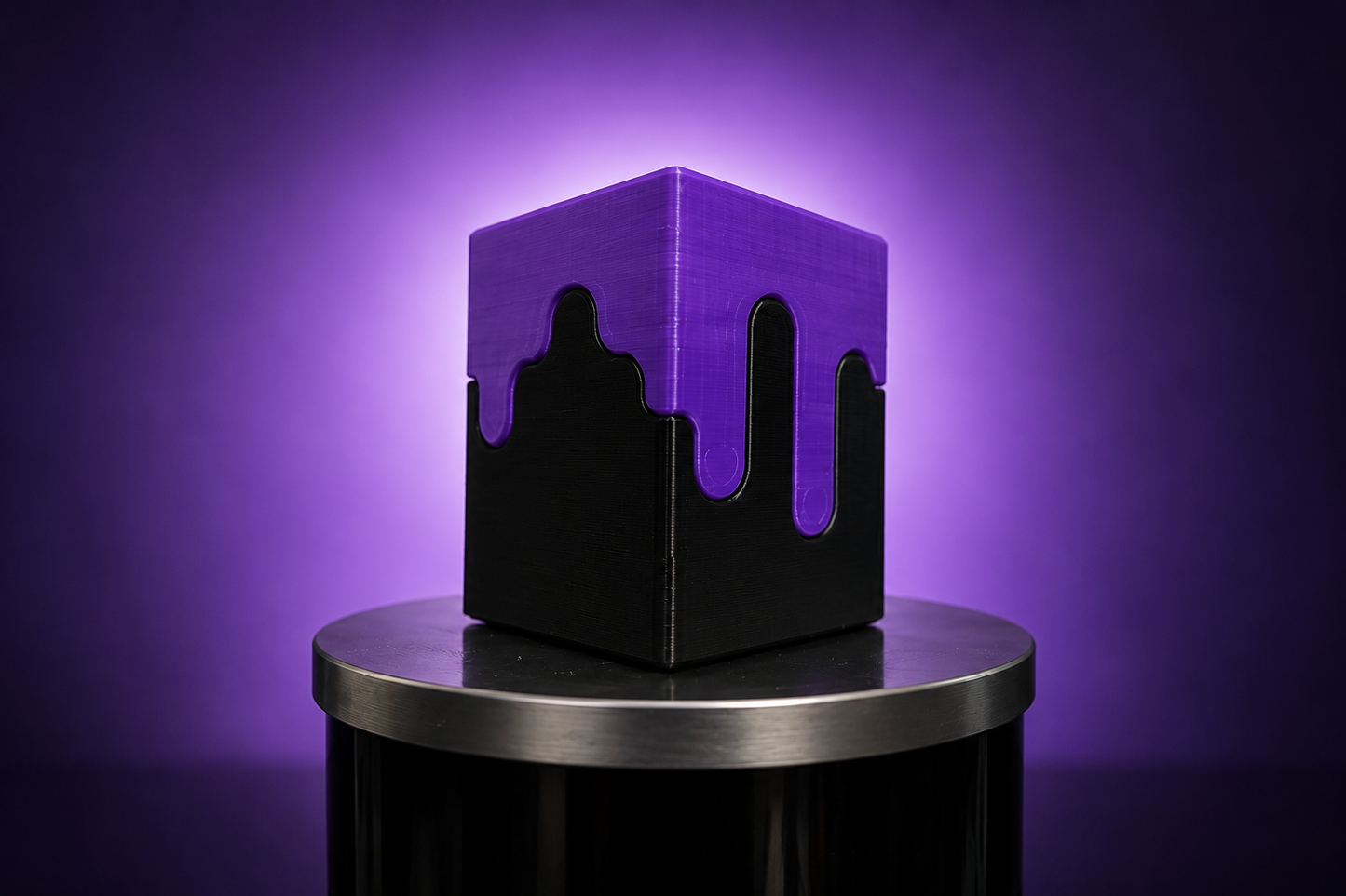 Purple and Black drippy deck box