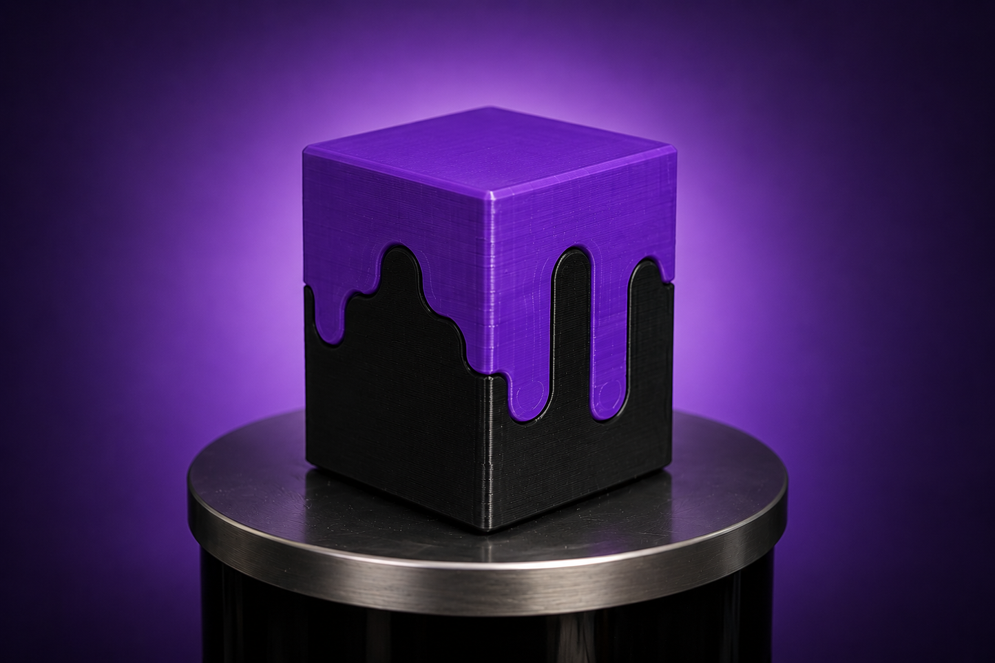 Purple and Black drippy deck box